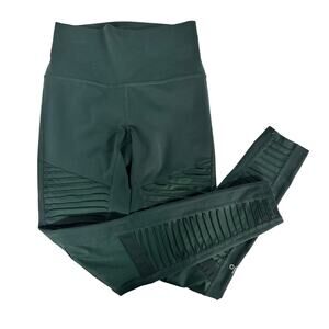 ALO Yoga Dark Green High Waisted Moto Leggings- Women's Size Small
